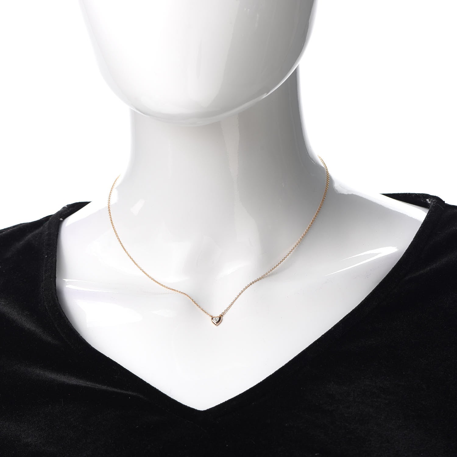 Tiffany 18K Rose Gold Diamond .17ct Elsa Peretti Diamonds by the Yard Heart Pendant Necklace 2 of 5