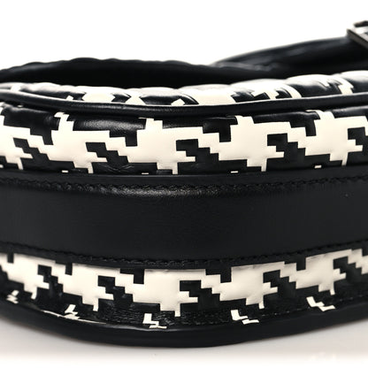 Christian Dior Box Calfskin Houndstooth Quilted East West Bobby Bag Black White 7 of 8