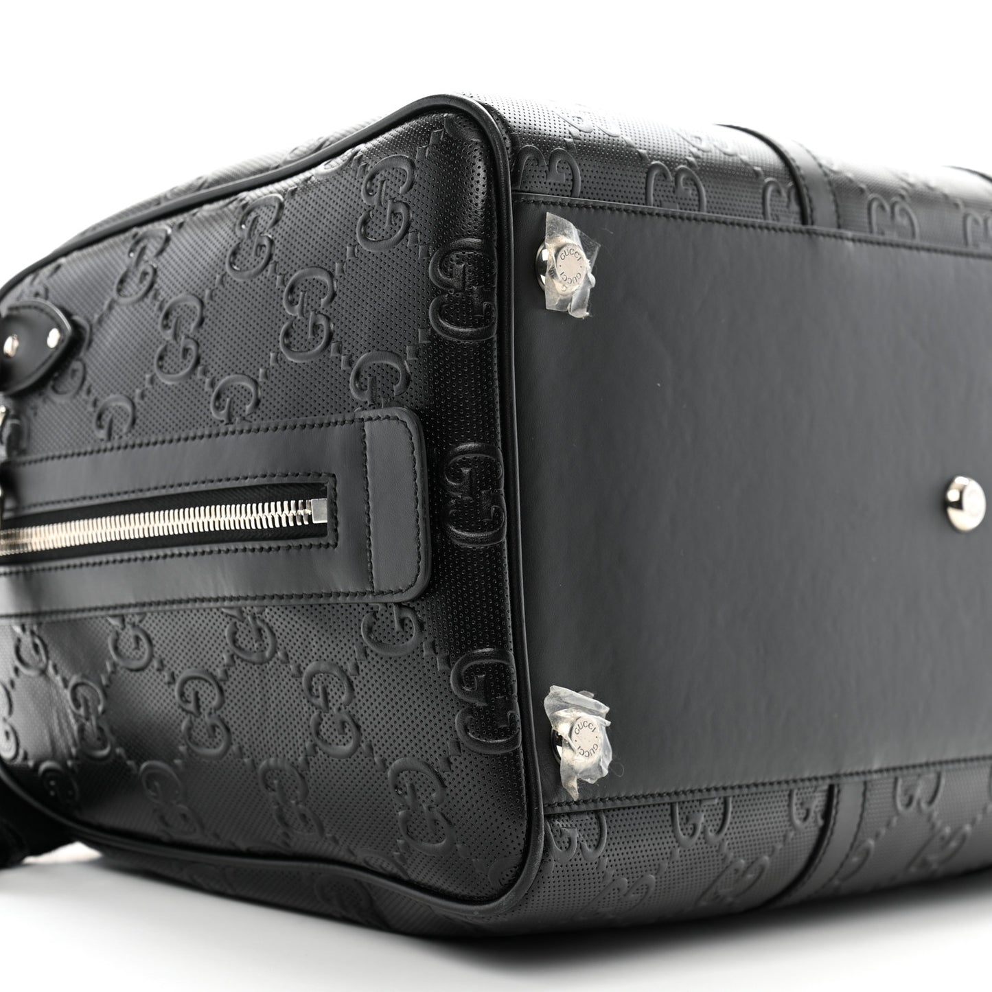 Calfskin GG Tennis Embossed Duffle Bag Black