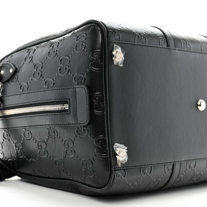 Gucci Calfskin GG Tennis Embossed Duffle Bag Black 8 of 13