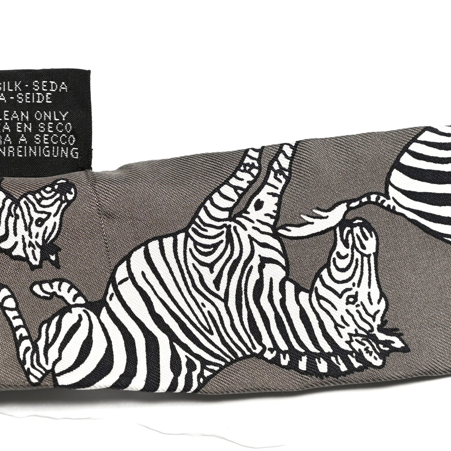 Silk Les Zebres Twilly Gris Taupe Black White