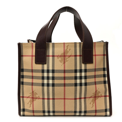 Burberry Haymarket Check Small Tote Brown 1 of 12