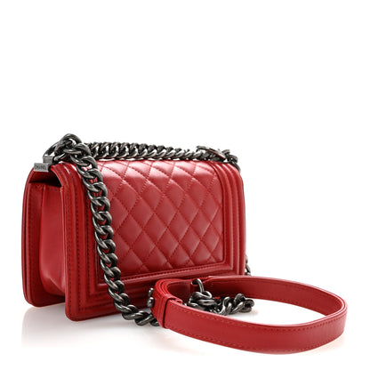 Chanel Calfskin Quilted Small Boy Flap Red 3 of 14
