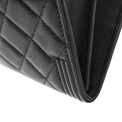 Chanel Caviar Quilted Large Boy Gusset Flap Wallet Black 11 of 12