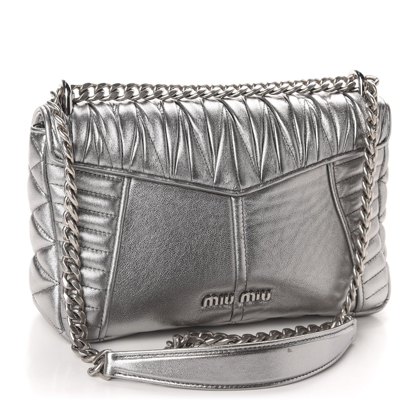 Nappa Matelasse Biker Shoulder Bag Cromo