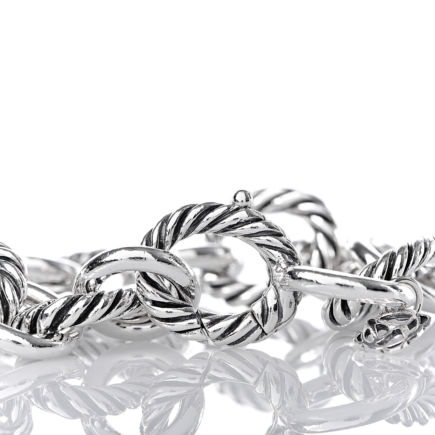 David Yurman Sterling Silver 12mm Large Oval Link Bracelet 4 of 5