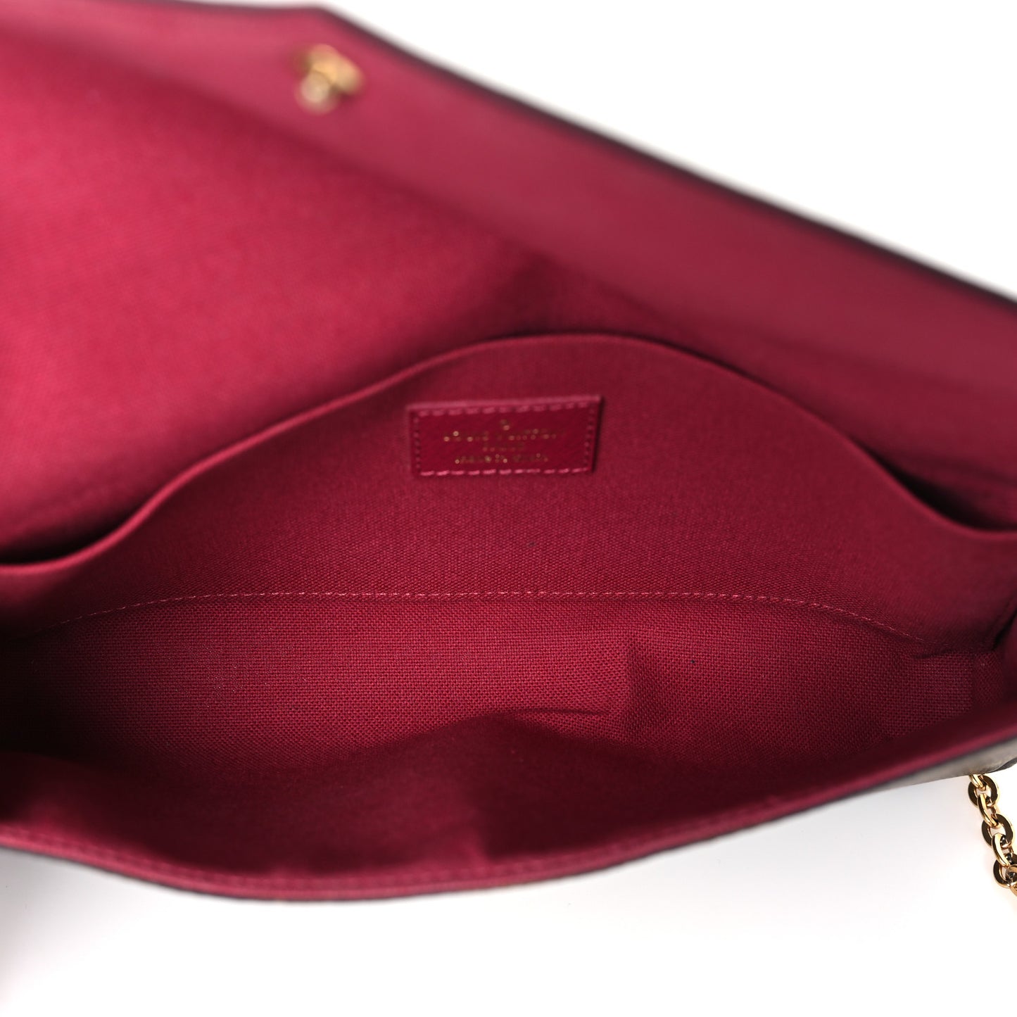 Monogram Pochette Felicie Chain Wallet Fuchsia