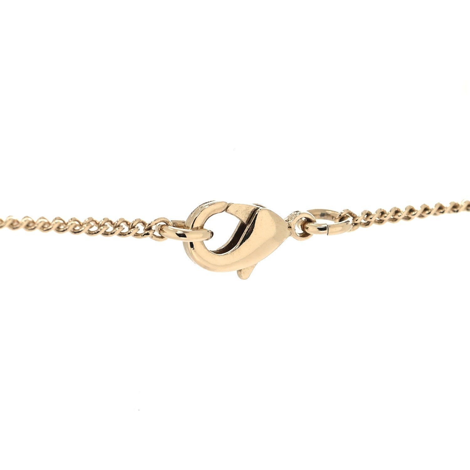 Chanel Crystal Pearl Lock CC Necklace Gold 4 of 5