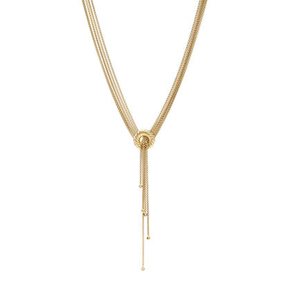 David Yurman 18K Yellow Gold Diamond Five Strand Lariat Tassel Necklace 1 of 4