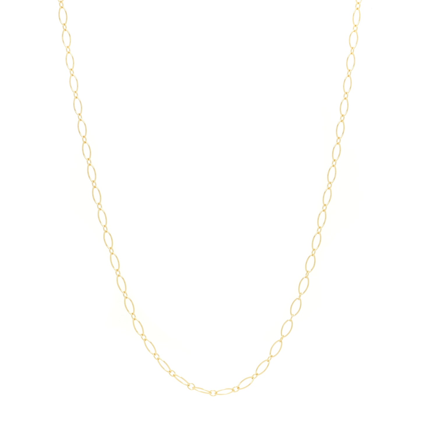 18K Yellow Gold Oval Link Chain Necklace 20"