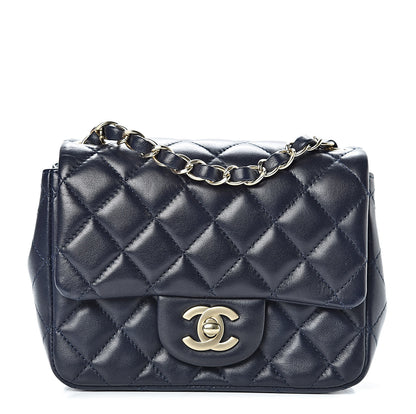 Chanel Lambskin Quilted Mini Square Flap Navy Blue 1 of 12