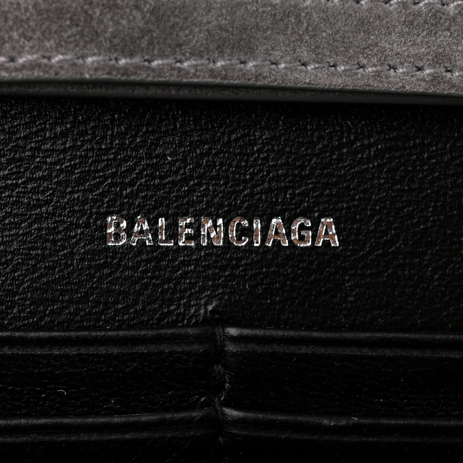Balenciaga Strass Suede Hourglass Chain Bag Smoke Grey Crystal 6 of 9