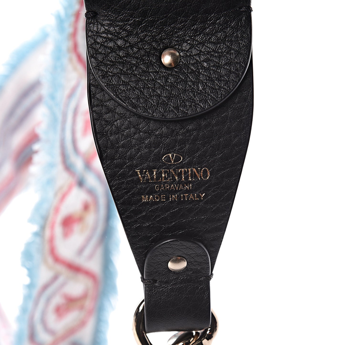 Canvas Animal Embroidered Rockstud Guitar Strap Light Blue