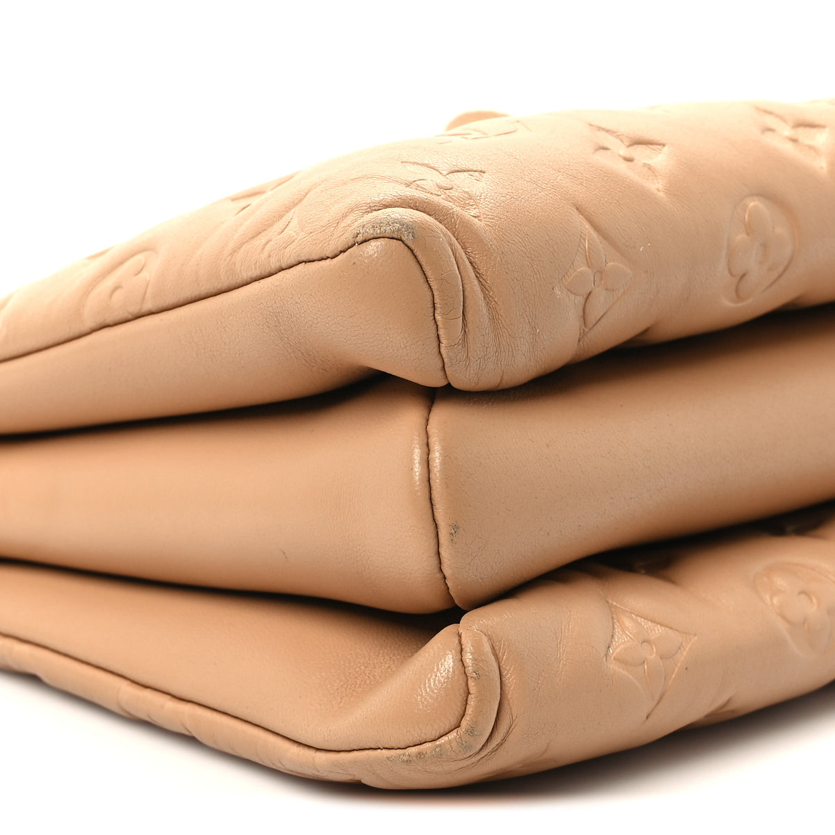 Lambskin Embossed Monogram Coussin MM Taupe