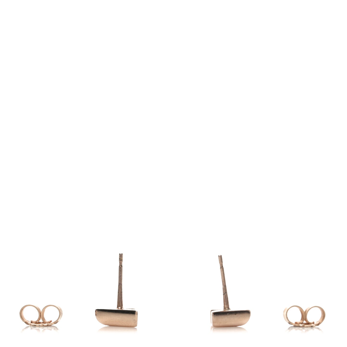 Brass Essential V Stud Earrings Rose Gold