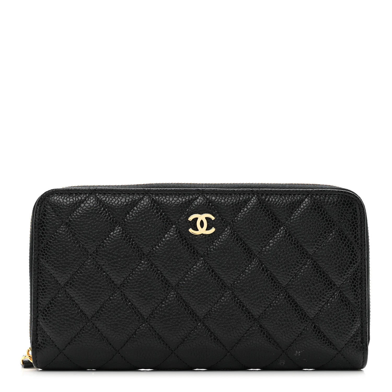 Chanel Caviar Quilted Large Gusset Zip Around Wallet Black 1 of 8