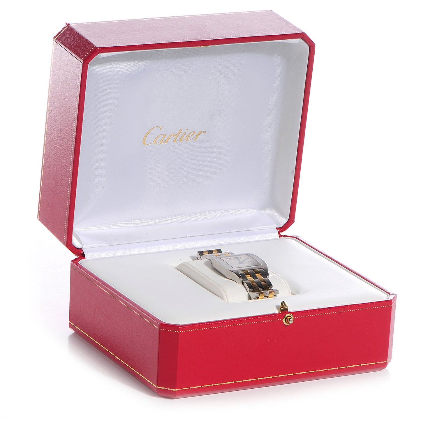 Stainless Steel 18K Yellow Gold 27mm Santos Demoiselle Quartz Watch