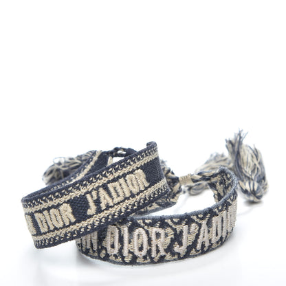 Christian Dior Woven Cotton J'Adior Friendship Bracelet Set Navy 3 of 4