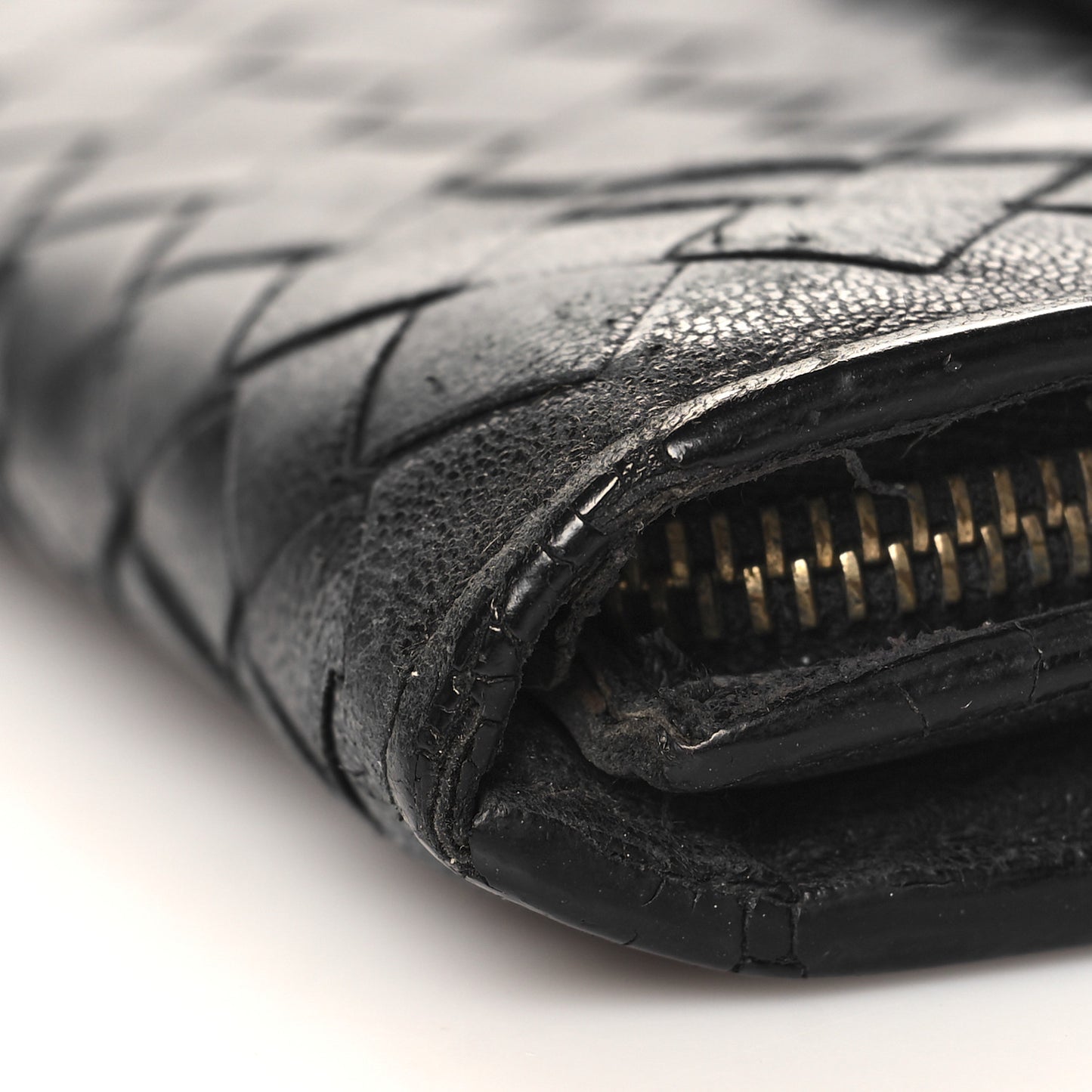 Nappa Intrecciato Continental Flap Wallet Black