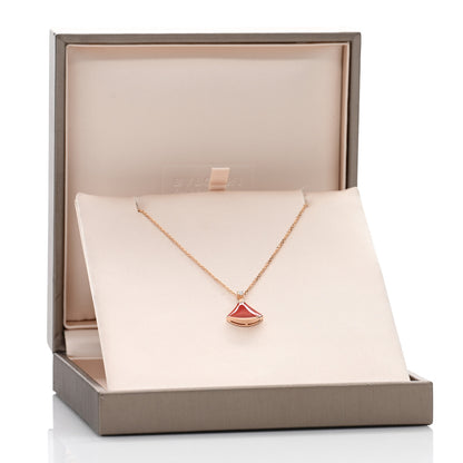 Bulgari 18K Rose Gold Diamond Carnelian Divas' Dream Pendant Necklace 5 of 5