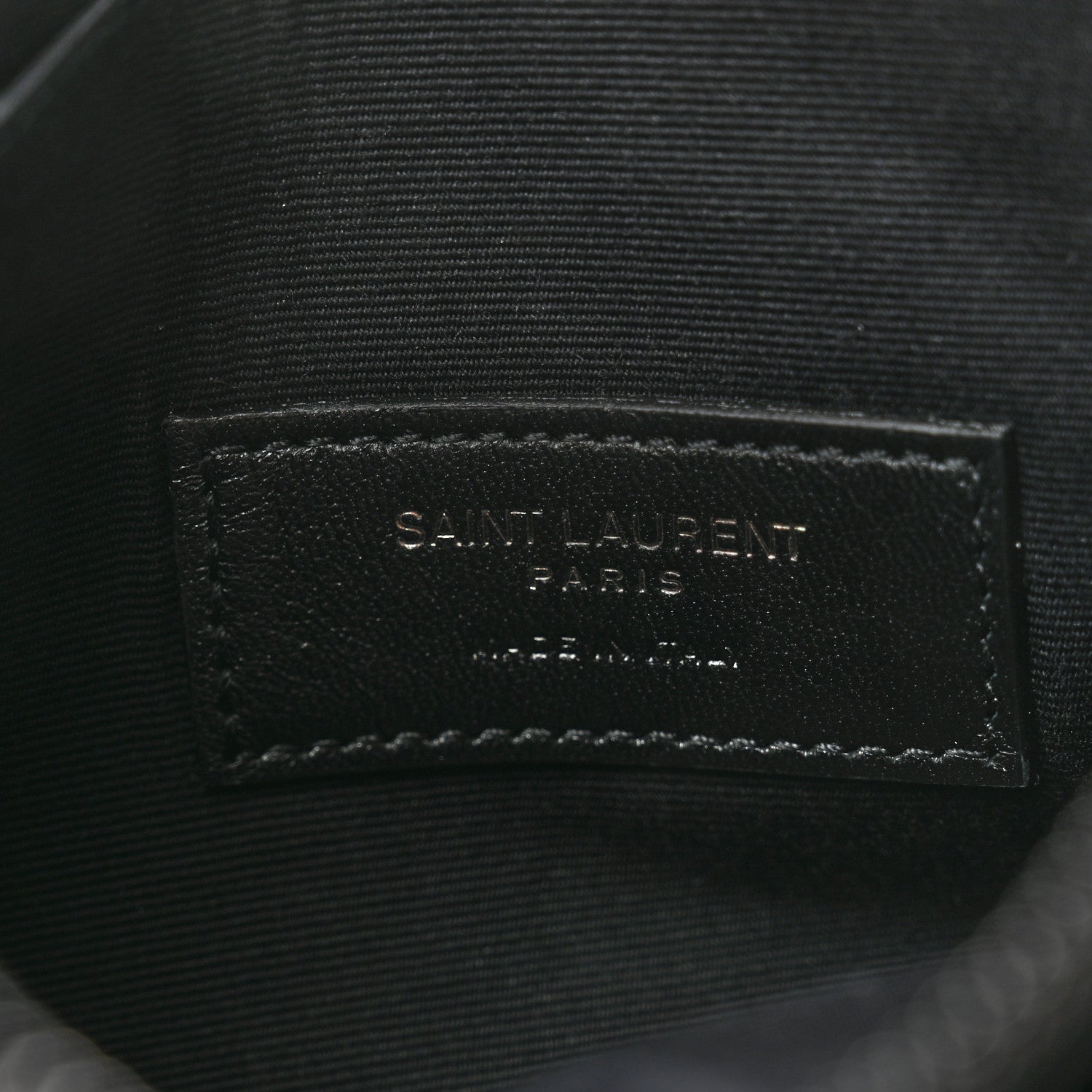 Saint Laurent Grain De Poudre Chevron Monogram Bill Pouch Black 6 of 8