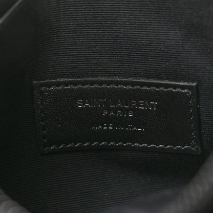 Saint Laurent Grain De Poudre Chevron Monogram Bill Pouch Black 6 of 8