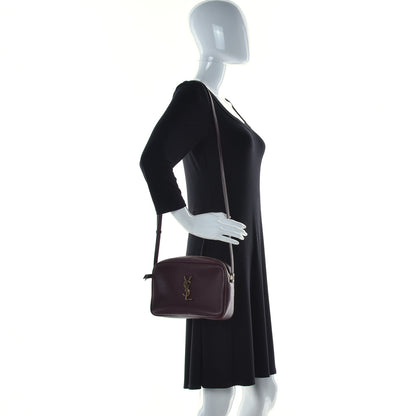 Saint Laurent Lambskin Monogram Lou Camera Bag Burgundy 2 of 14