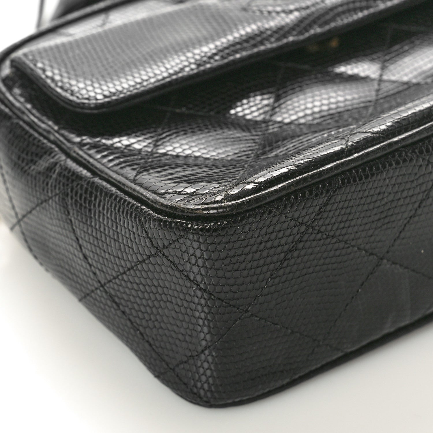 Chanel Lizard Quilted Small Tassel Camera Case Black 9 of 12