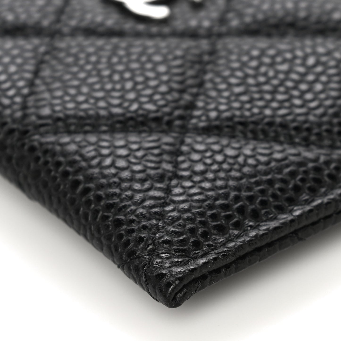 Caviar Quilted Card Holder Black