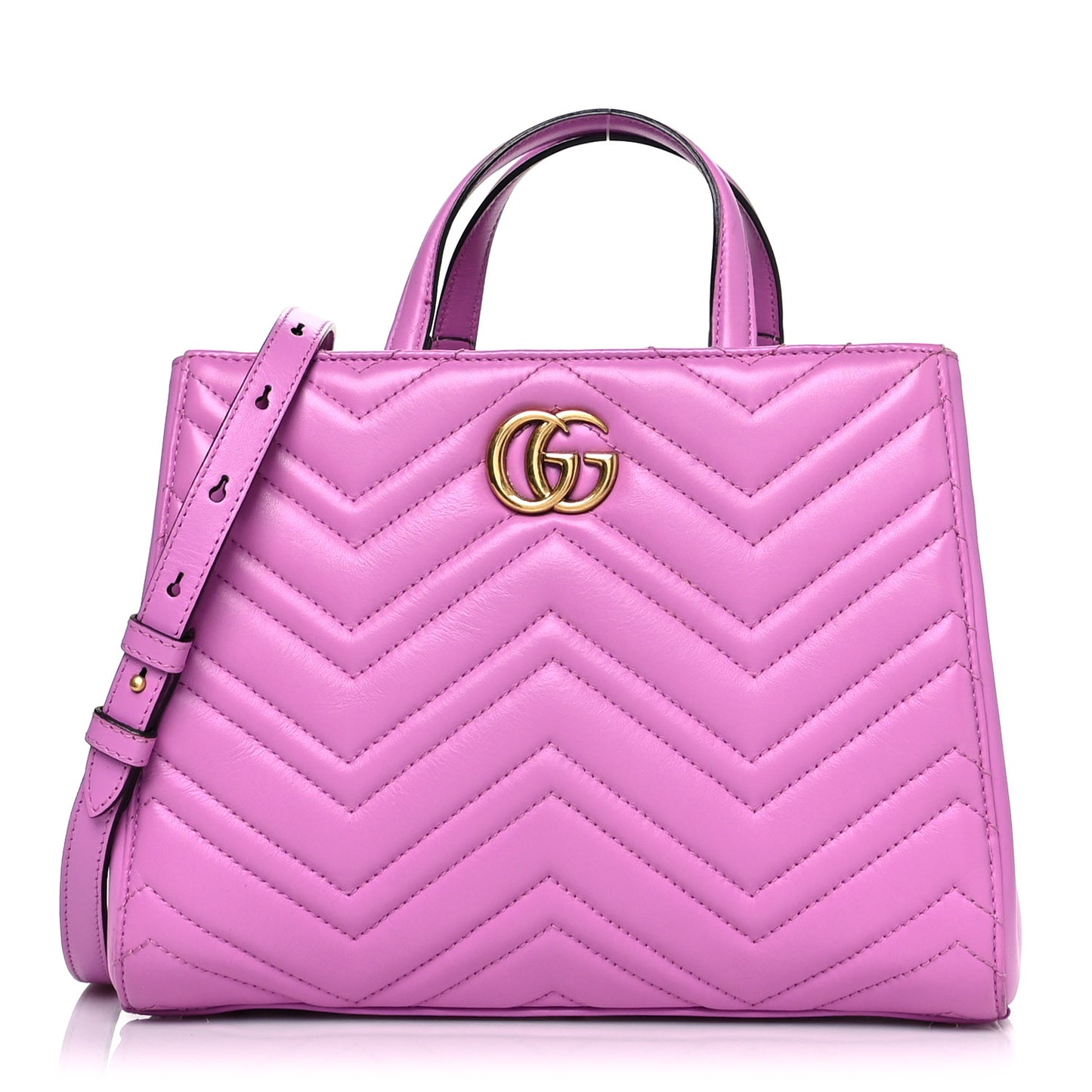 Calfskin Matelasse Small GG Marmont Tote Candy Mousse