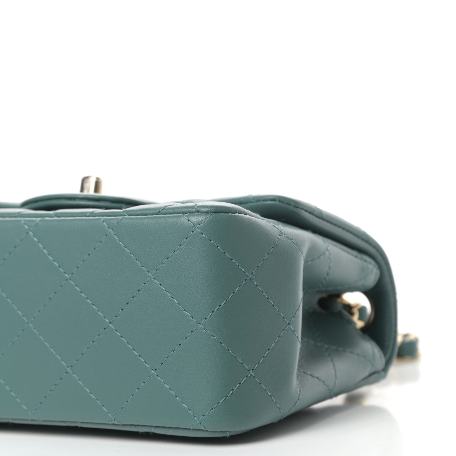 Chanel Lambskin Quilted Mini Square Flap Green 9 of 11