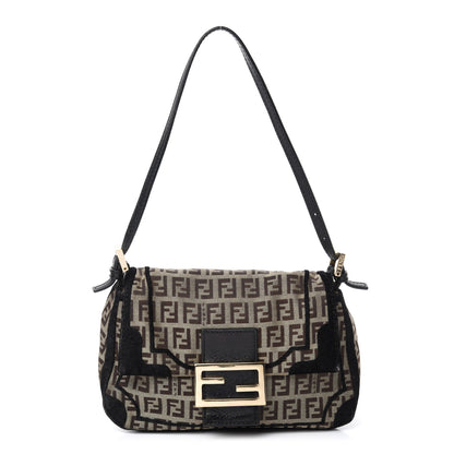 Fendi Zucchino Velvet Vitello Mini Mama Tube Bag Mogano Panna Black 1 of 10