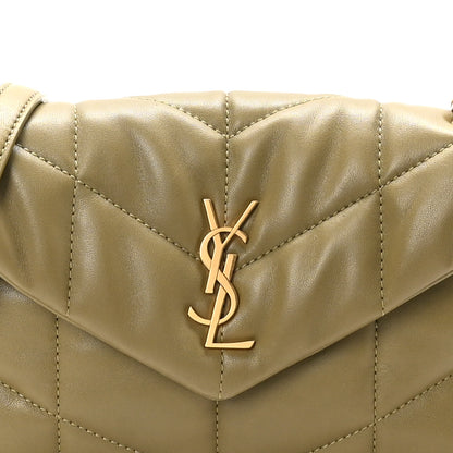 Saint Laurent Lambskin Quilted Toy Loulou Puffer Monogram Chain Satchel Hazel Green 8 of 11