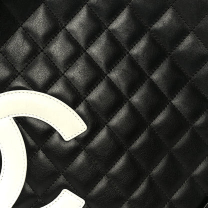Chanel Calfskin Quilted Medium Cambon Messenger Black White 8 of 10
