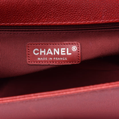Chanel Caviar Quilted New Medium Boy Flap Dark Red 6 of 13