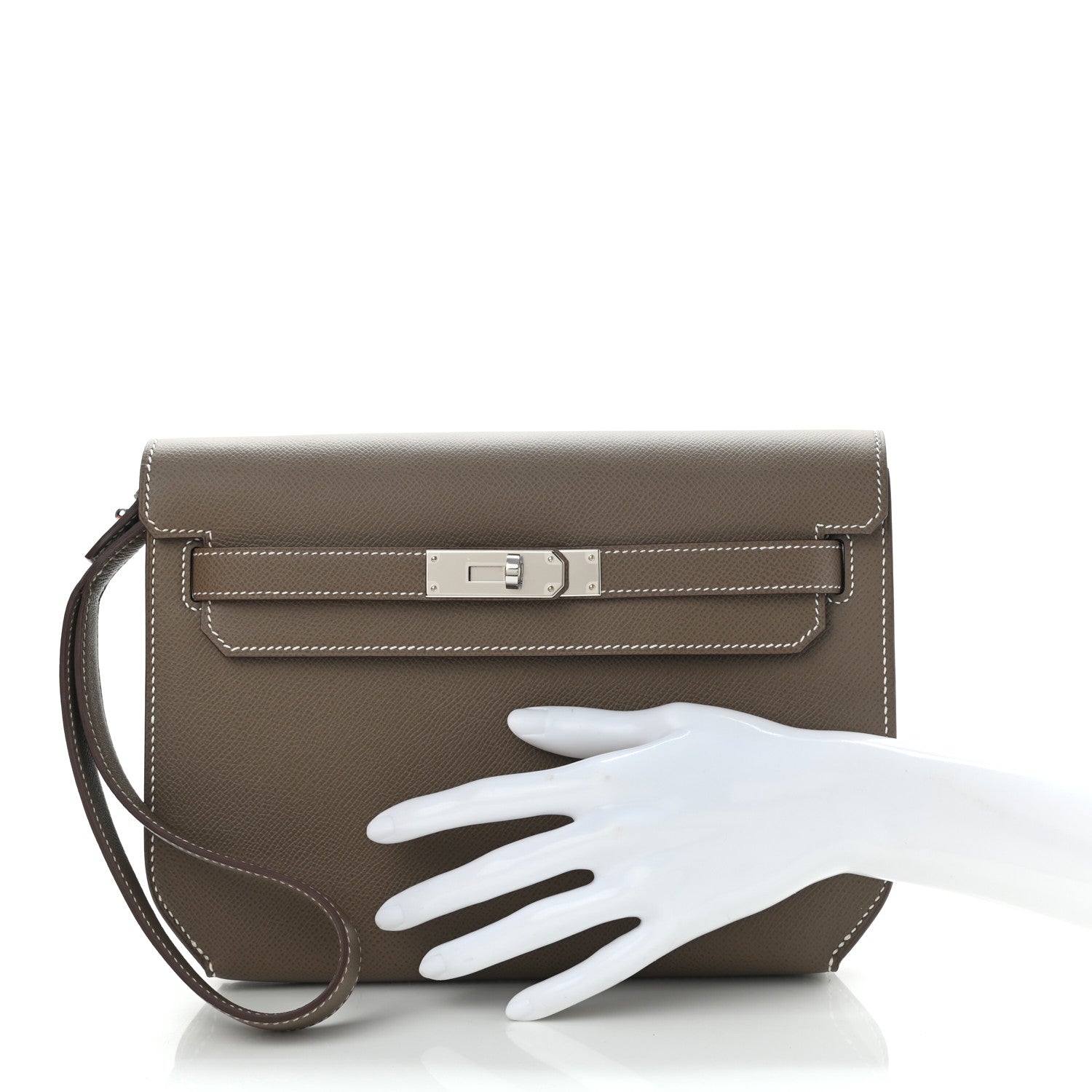 Hermes Epsom Kelly Depeches 25 Pouch Etoupe 2 of 7