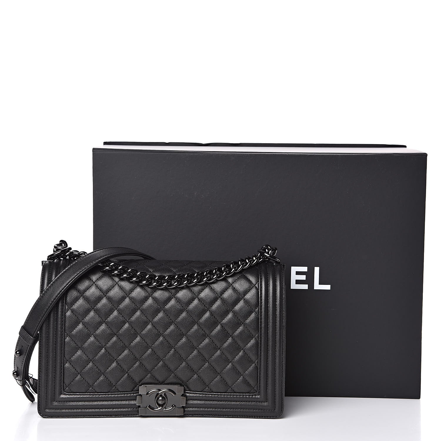 Chanel Caviar Quilted New Medium Boy Flap So Black 11 of 11