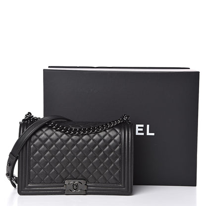 Chanel Caviar Quilted New Medium Boy Flap So Black 11 of 11