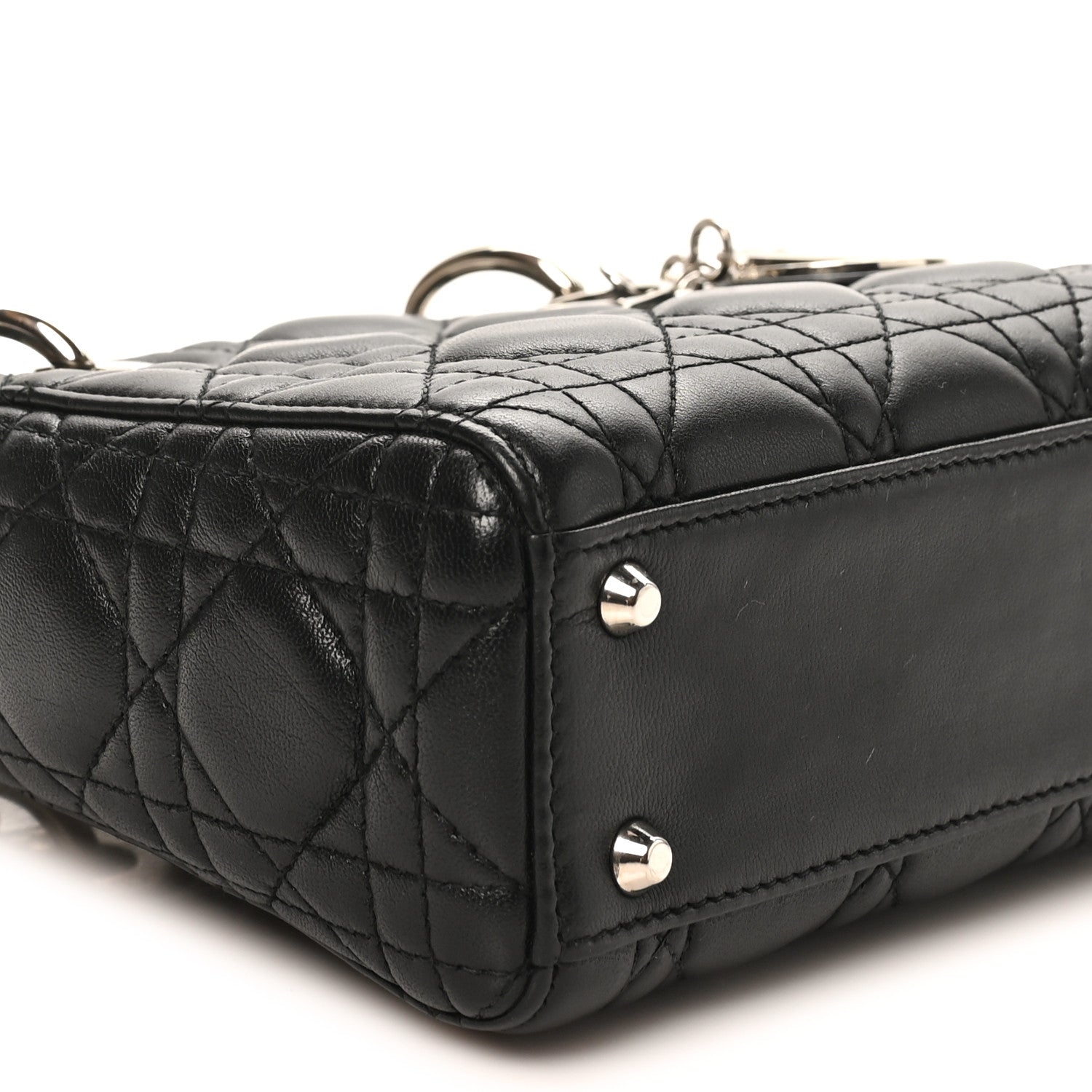 Christian Dior Lambskin Cannage Mini Lady Dior Black 9 of 10