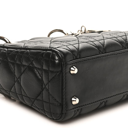 Christian Dior Lambskin Cannage Mini Lady Dior Black 9 of 10