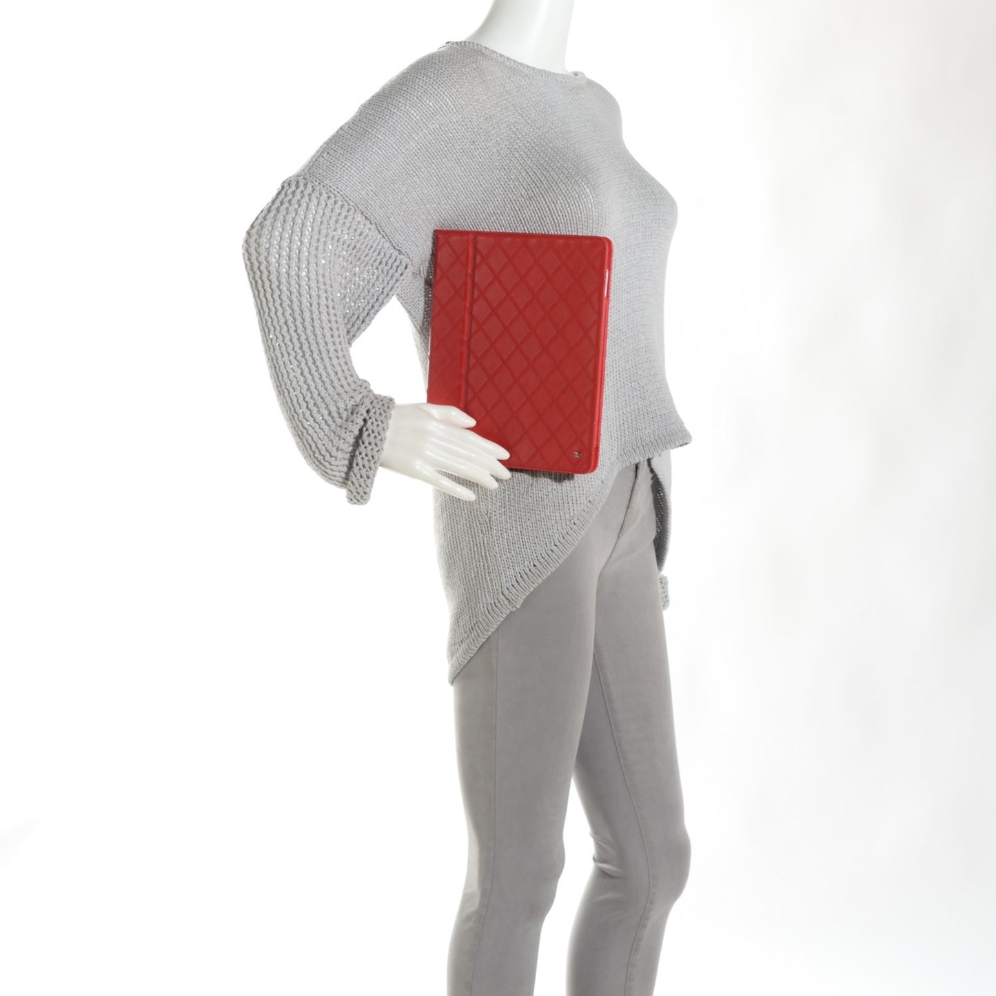 Calfskin Double Stitch iPad Case Red