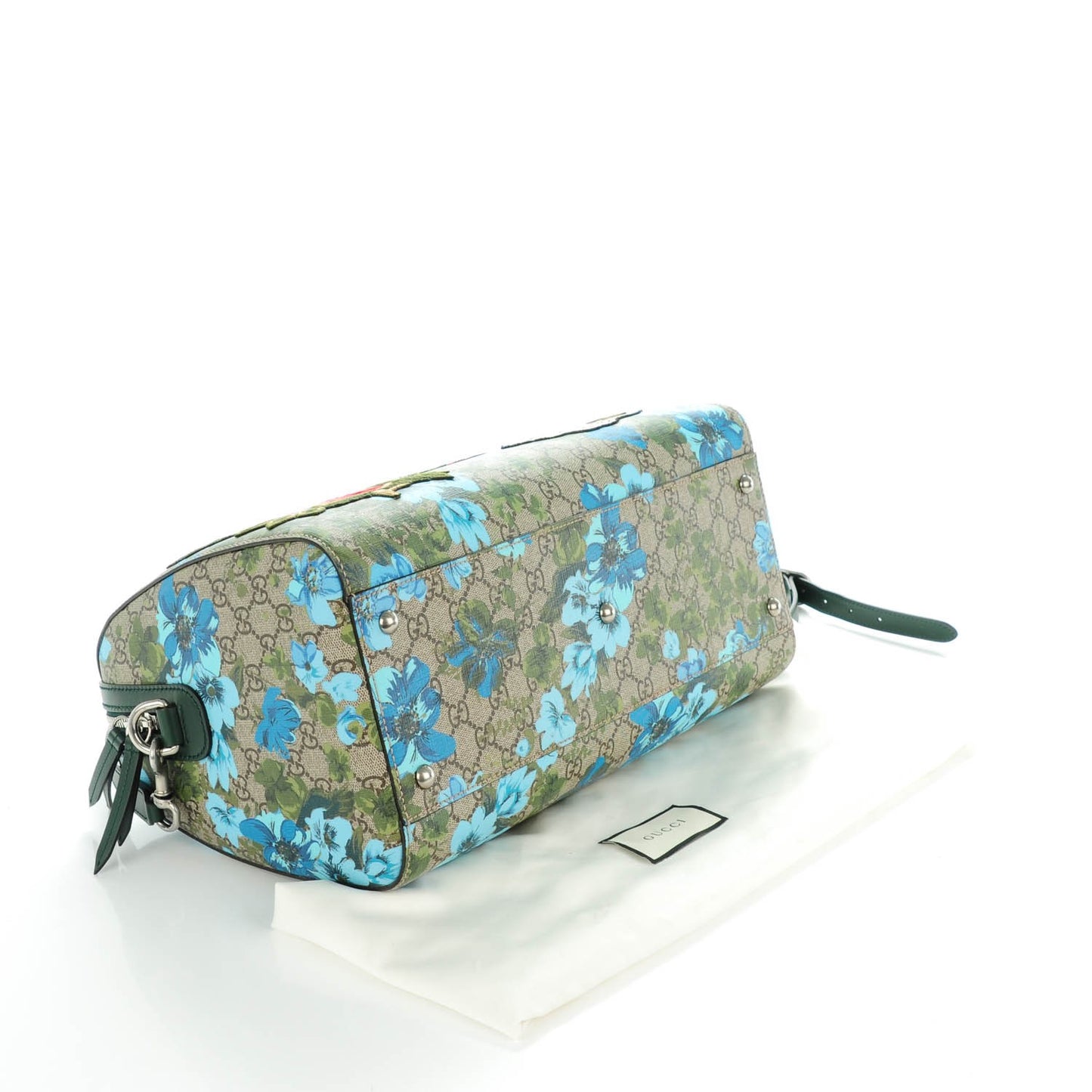 GG Supreme Monogram Bloom Butterfly Embroidered Medium Boston Green