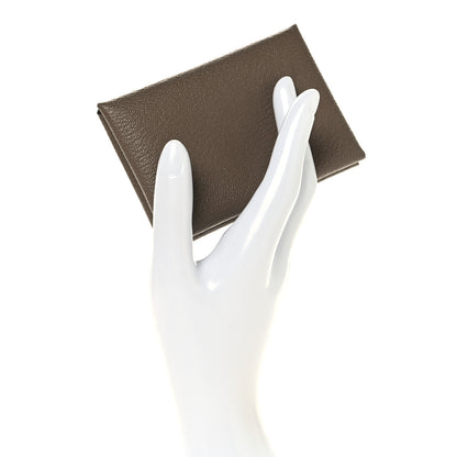 Hermes Epsom Calvi Duo Card Case Etoupe 2 of 6
