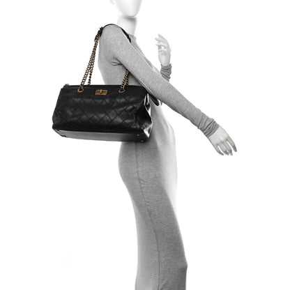 Chanel Calfskin Diamond Debossed Large Cosmos Zip Tote Black 2 of 16