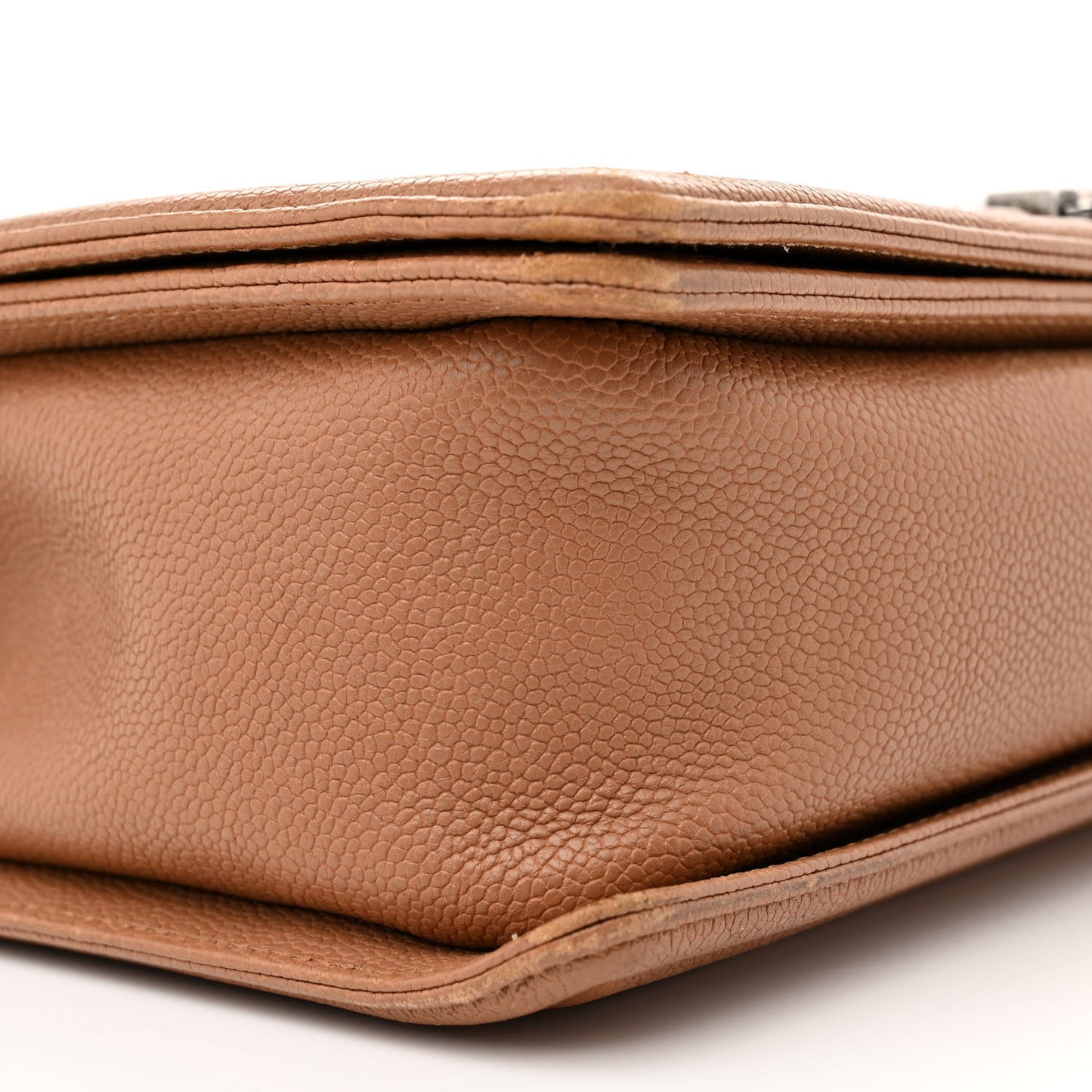 Caviar Quilted New Medium Boy Flap Light Brown