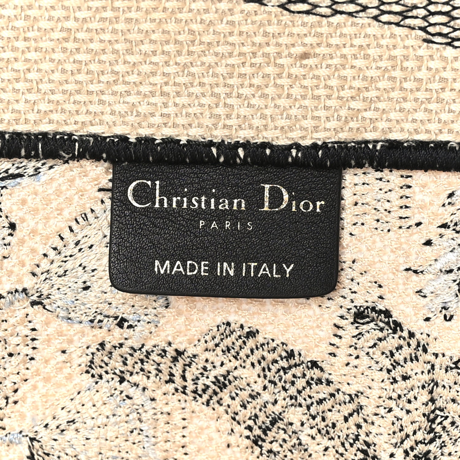 Christian Dior Canvas Embroidered Large Palm Tree Toile De Jouy Book Tote Multicolor 6 of 9
