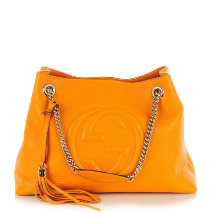 Gucci Pebbled Calfskin Medium Soho Chain Shoulder Bag Curcuma 1 of 7