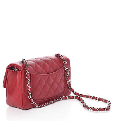 Chanel Caviar Quilted Mini Rectangular Flap Red 3 of 10
