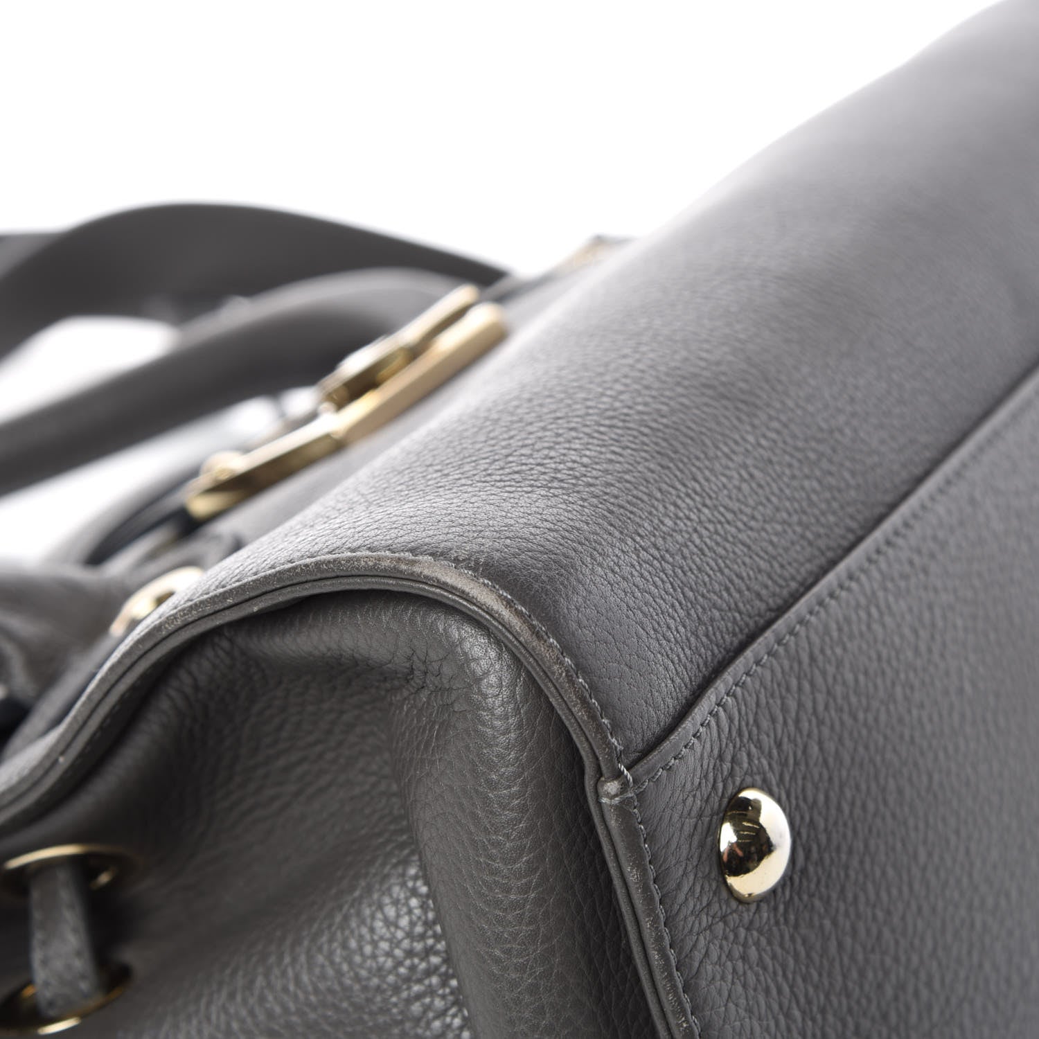 Jimmy Choo Grainy Calfskin Large Rosalie Satchel Grey 14 of 18