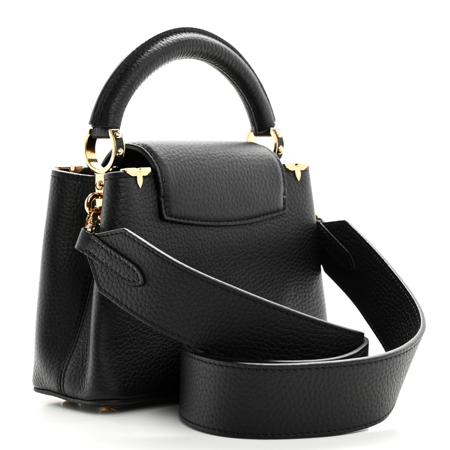 Louis Vuitton Taurillon Embellished Flower Crown Capucines Mini Black 3 of 9